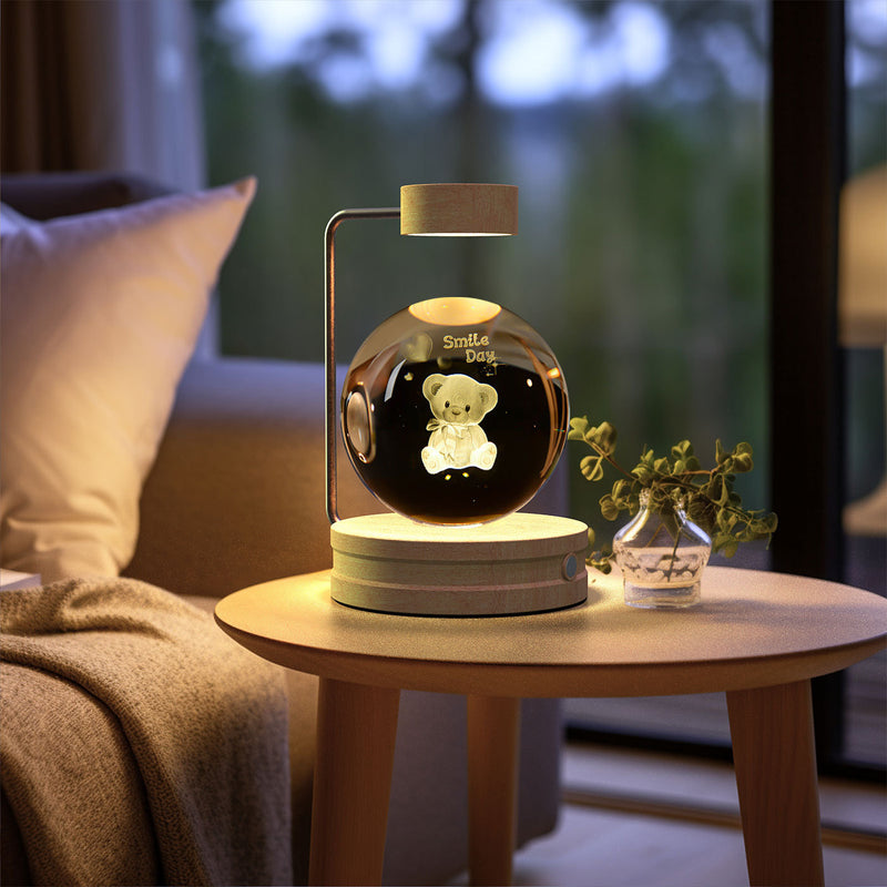 Crystal Ball Cosmic Dinosaur Indoor Night Light USB Power Warm Bedside Light Birthday Gift Night Lamp aff786fc-a6e5-4b0b-8ede-2998e5d27a21