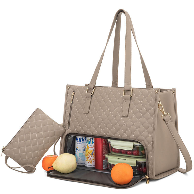 Convenient Commute New Lunch Bag Women's Insulated Lunch Box Women's Leak-proof Large Purse Diagonal Computer Storage b17e1b6e-5d9f-42b0-8510-a7d7df8b021a