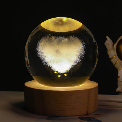 Luminous Starry Sky And Planets Moon Moon Crystal Ball Small Night Lamp Projection Ambience Light Creative Gift New Strange Gift - NOMAN STORE LLC