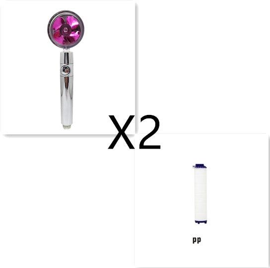 Shower Head Water Saving Flow 360 Degrees Rotating With Small Fan ABS Rain High Pressure Spray Nozzle Bathroom Accessories - NOMAN STORE LLC