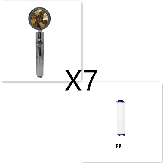 Shower Head Water Saving Flow 360 Degrees Rotating With Small Fan ABS Rain High Pressure Spray Nozzle Bathroom Accessories - NOMAN STORE LLC