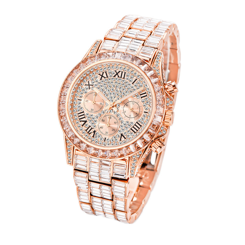Fashion Three Eyes Rainbow Diamond Daikin Watch Full Square Diamond British Men's Watch b5301d71-14b2-4df6-9c4b-5563a3f3c5cc