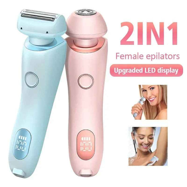 2 In 1 Hair Removal Epilator USB Rechargeable Trimmer Women Body Razor Face Leg Armpit Bikini Hand Pubic Shaver Hair Remover b69f3ea2-403b-4bfe-b803-f4d9f1778b00