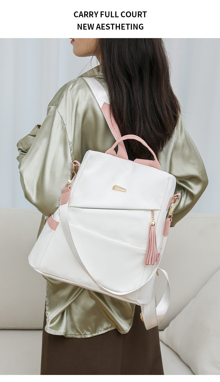 Oxford Cloth Stitching Women'S Backpack Anti-Theft Back Zipper Girls Schoolbag Casual Travel Double Shoulder Backpack b6aadc89-4975-4121-9118-b8194cda3427