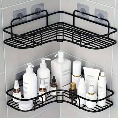 1pc Wall Mounted Bathroom Shelf, Shower Caddy Rack, No Punching Triangle Storage Rack For Bathroom Kitchen, Bathroom Accessories - NOMAN STORE LLC