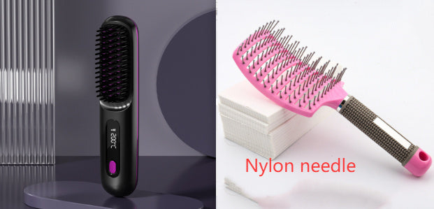 2 In 1 Straight Hair Comb Wireless Hair Straightener Brush Hair Fast Heating Portable Hot Curler USB Charging b8af1292-84a8-49cc-b138-1e8bfdd6b64a