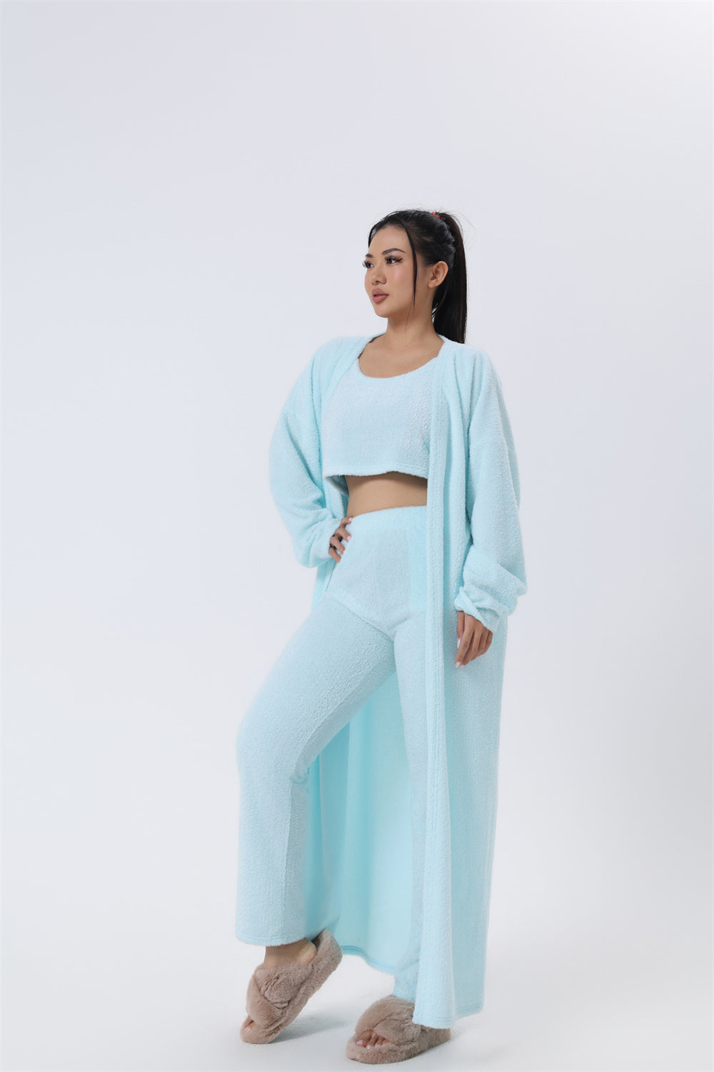 3 Piece Lounge Set, Cute Loungewear, Warm Suit Sets, Matching Set, Lounge Set, 3 Piece Pant Sets, Women Winter Dress - NOMAN STORE LLC