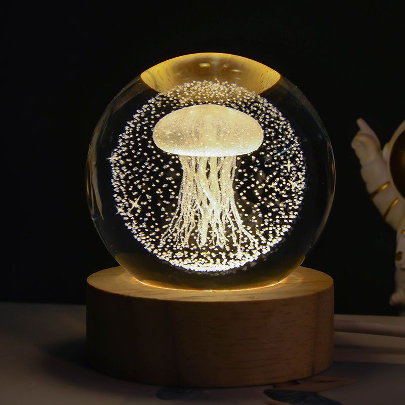 Luminous Starry Sky And Planets Moon Moon Crystal Ball Small Night Lamp Projection Ambience Light Creative Gift New Strange Gift - NOMAN STORE LLC