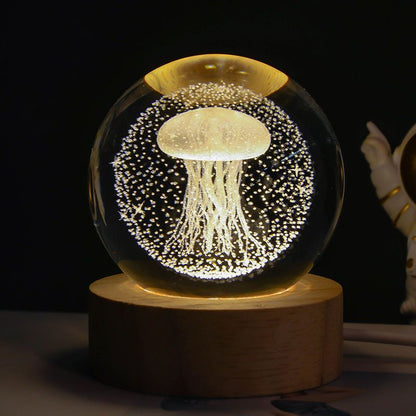 Luminous Starry Sky And Planets Moon Moon Crystal Ball Small Night Lamp Projection Ambience Light Creative Gift New Strange Gift - NOMAN STORE LLC