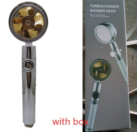 Shower Head Water Saving Flow 360 Degrees Rotating With Small Fan ABS Rain High Pressure Spray Nozzle Bathroom Accessories be55c55f-3a18-4e49-8bac-942eec7b89ee