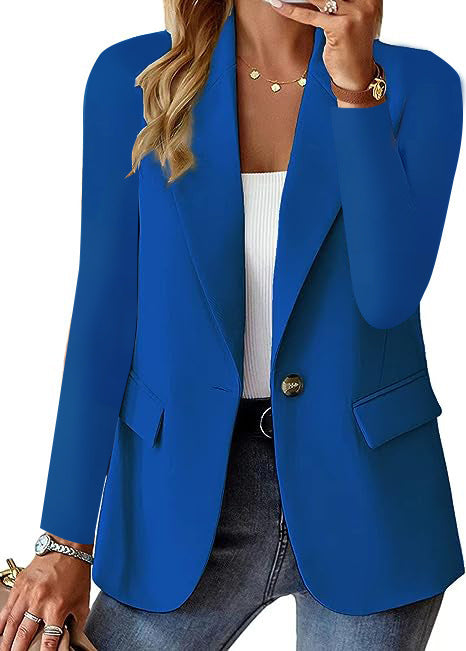 Ins Lapel Button Jacket Fashion Commuter Casual Suit Jacket Women's Long-sleeved Tops Outwear Clothing be59ef02-850c-4945-badd-13e4801541ef