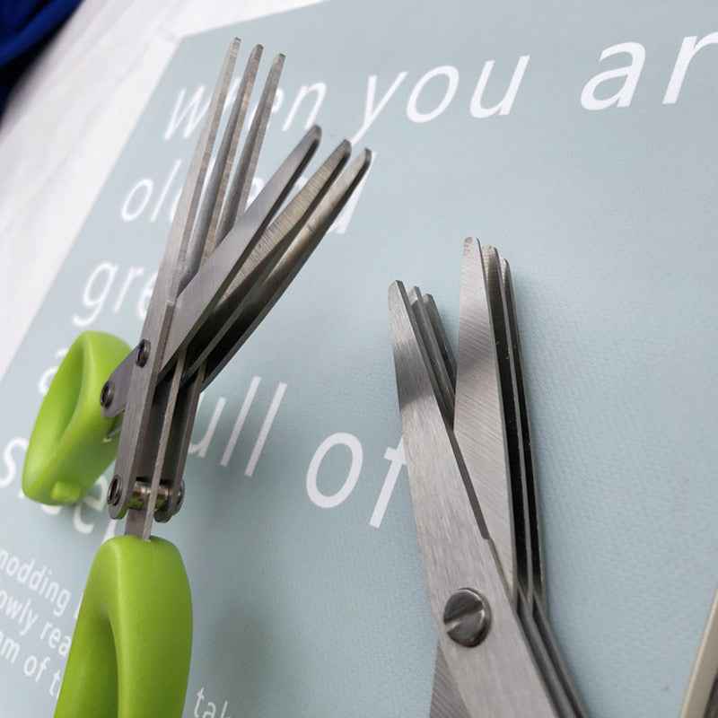 Multifunctional Multi-layer Green Onion Scissors Stainless Steel Onion Cutting Knife Herb Seaweed Spice Scissors Kitchen Scissor Kitchen Gadgets be6ddf97-daf2-492c-9e83-54731cb36cf1