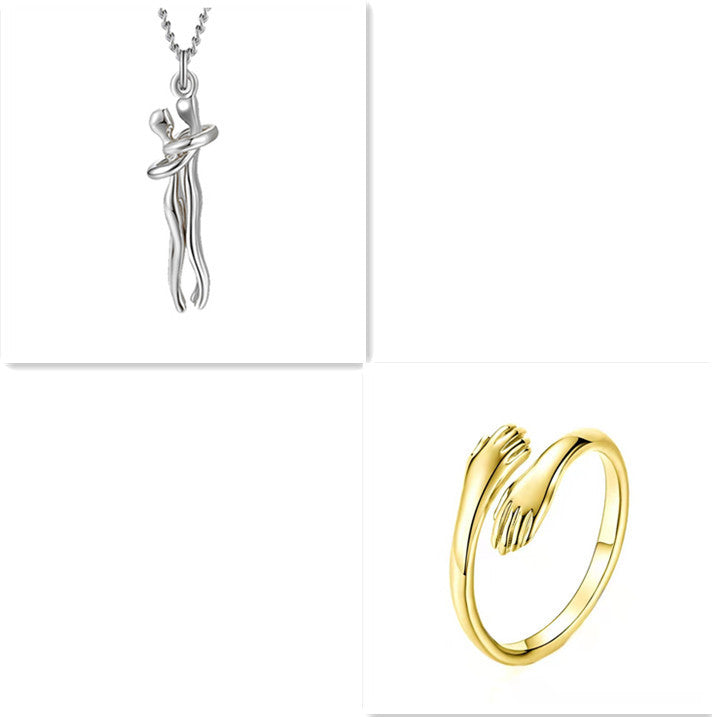 Love Hug Necklace Unisex Men Women Couple Jewelry Simple Temperament Clavicle Chain Valentines Day Lover Gift beda93db-d5e5-4807-b810-41d72ef8efb4