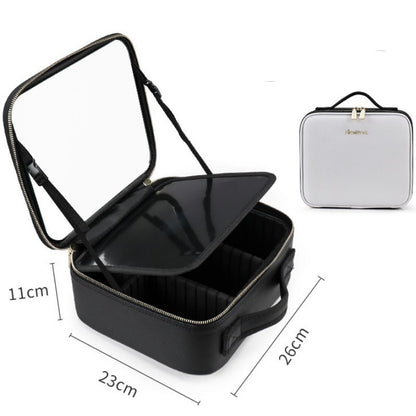 Smart LED Cosmetic Case With Mirror Cosmetic Bag Large Capacity Fashion Portable Storage Bag Travel Makeup Bags - NOMAN STORE LLC
