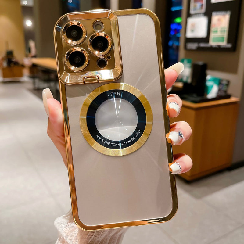 Electroplated Phone Case Luxury Plating CD Pattern Magsafe Bracket Case For 12 13 14 Pro Max Invisible Camera Stand Holder Lens Holder Magnetic Suction c17ee729-86a2-425a-a46e-13f8dde7093f_afe9d943-e1ce-4299-91aa-0cc96c0809e6