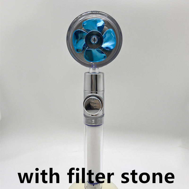 Shower Head Water Saving Flow 360 Degrees Rotating With Small Fan ABS Rain High Pressure Spray Nozzle Bathroom Accessories - NOMAN STORE LLC