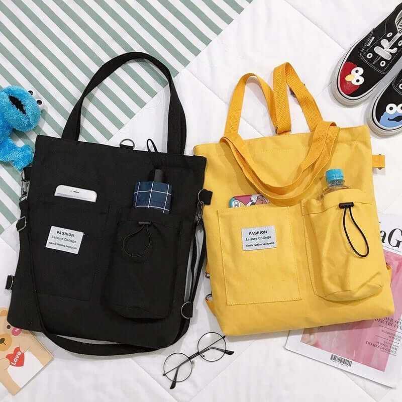 Harajuku Canvas Bags Students Handbag With Pockets Preppy Buckpack Shoulder Bag For Women Shoolbags c795a3cb-f466-4ba1-9fe6-b2e189ba6e65