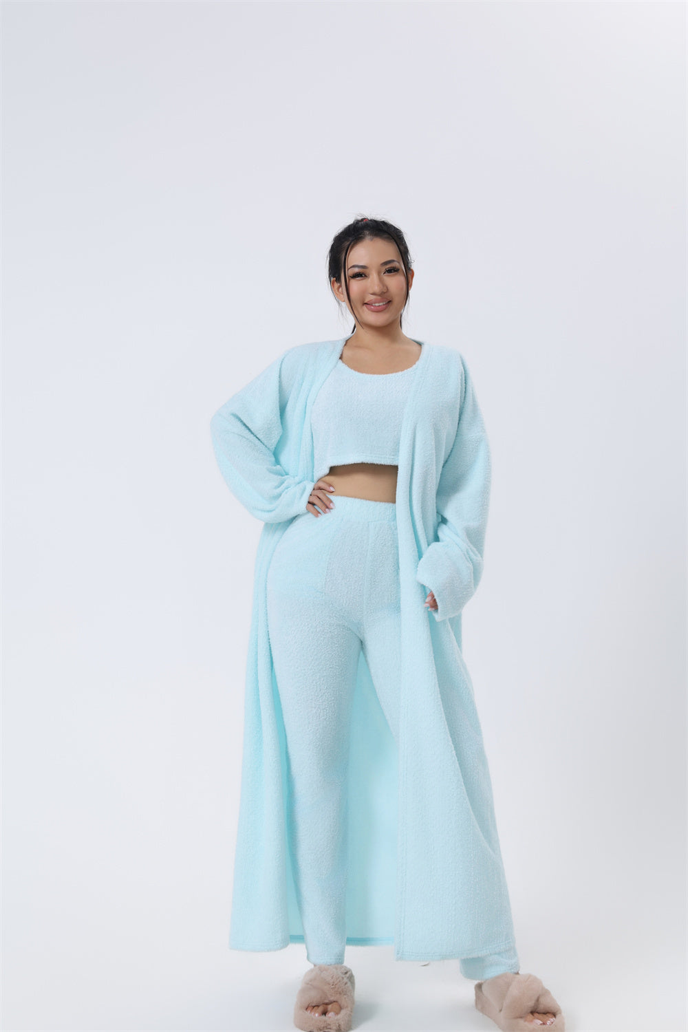 3 Piece Lounge Set, Cute Loungewear, Warm Suit Sets, Matching Set, Lounge Set, 3 Piece Pant Sets, Women Winter Dress - NOMAN STORE LLC