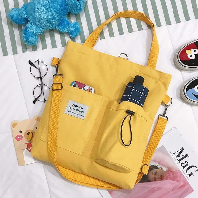 Harajuku Canvas Bags Students Handbag With Pockets Preppy Buckpack Shoulder Bag For Women Shoolbags cb287210-61f3-44d3-8abf-bd5877f7bff8