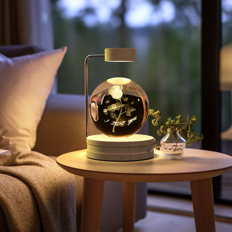 Crystal Ball Cosmic Dinosaur Indoor Night Light USB Power Warm Bedside Light Birthday Gift Night Lamp cc78ce7c-9a8b-4ace-b01e-fb2d8d239999