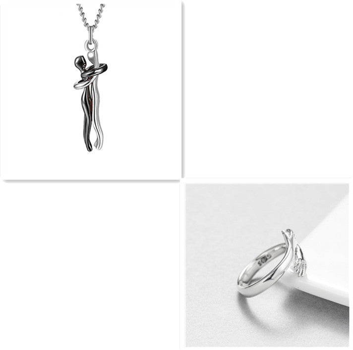 Love Hug Necklace Unisex Men Women Couple Jewelry Simple Temperament Clavicle Chain Valentines Day Lover Gift cd276774-f941-4fb4-b602-839b7c24406f