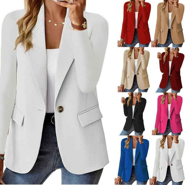 Ins Lapel Button Jacket Fashion Commuter Casual Suit Jacket Women's Long-sleeved Tops Outwear Clothing d1045057-01fa-4be5-b89a-08b48b79d71e