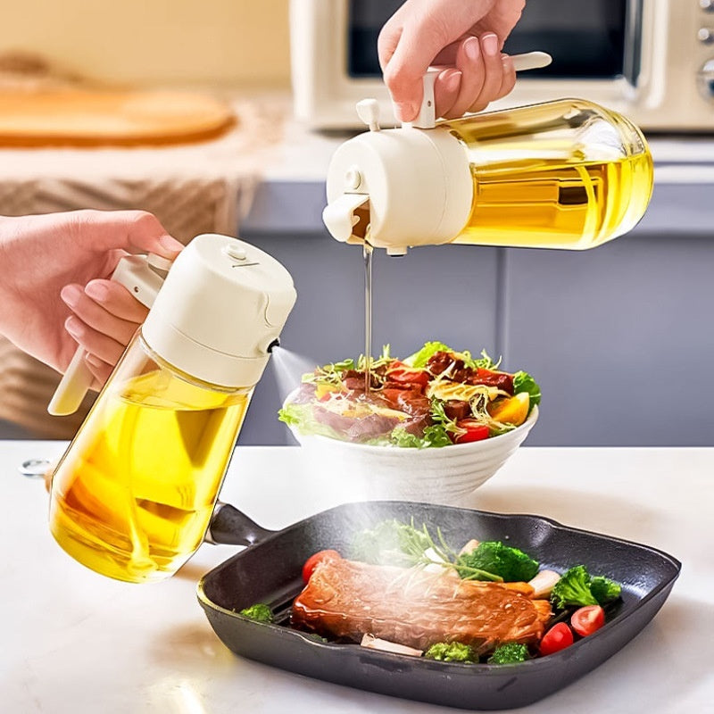 Perfect for Cooking, BBQ, Salad & Air Fryer. 2-in-1 design – Use it for Olive Oil, Vinegar, Soy Sauce & More!