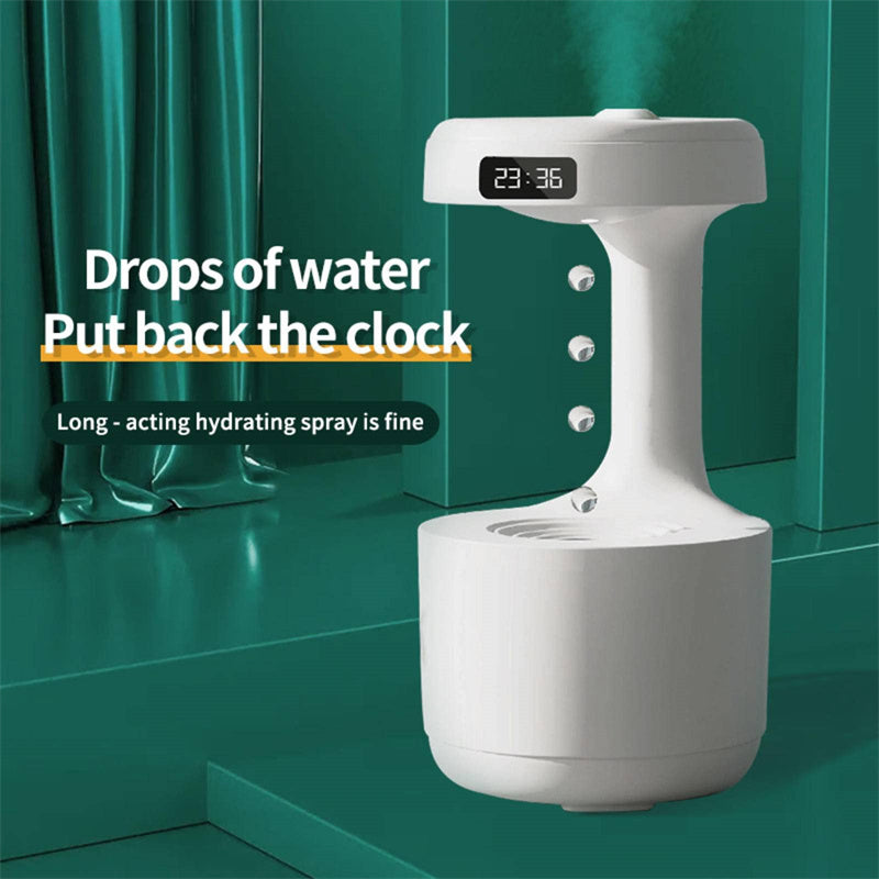 Bedroom Anti-Gravity Humidifier With Clock Water Drop Backflow Aroma Diffuser Large Capacity Office Bedroom Mute Heavy Fog Household Sprayer - NOMAN STORE LLC