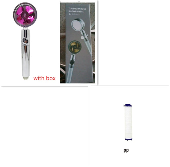 Shower Head Water Saving Flow 360 Degrees Rotating With Small Fan ABS Rain High Pressure Spray Nozzle Bathroom Accessories d2cab030-768c-42dc-b97e-c715982bf8ca