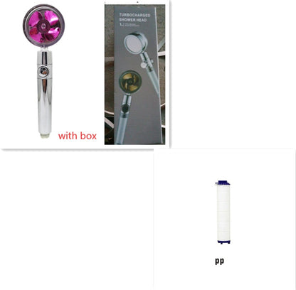 Shower Head Water Saving Flow 360 Degrees Rotating With Small Fan ABS Rain High Pressure Spray Nozzle Bathroom Accessories d2cab030-768c-42dc-b97e-c715982bf8ca