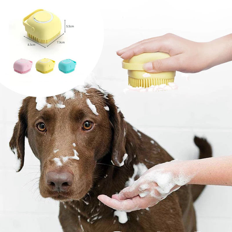 Silicone Dog Bath Massage Gloves Brush Pet Cat Bathroom Cleaning Tool Comb Brush For Dog Can Pour Shampoo Dog Grooming Supplies d4bd4b2d-2ead-4690-badf-d040bd4e4829