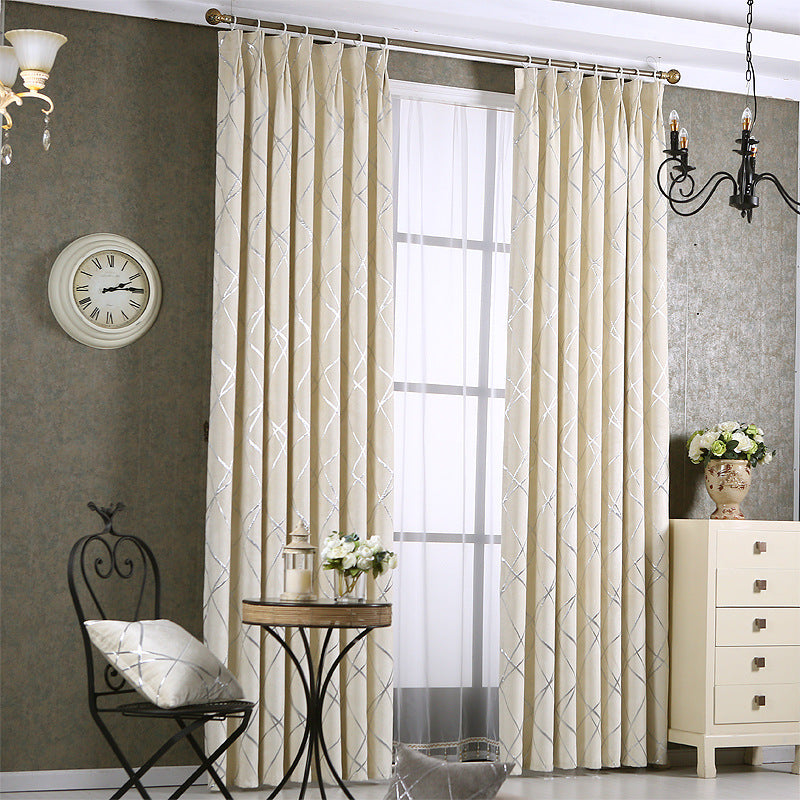 Solid Color Simple Modern Light Luxury Living Room Chenille Blackout Curtains d60b242d-460b-435c-a8a4-c56a007910a8