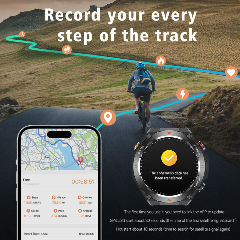 SENBONO GPS Smart Watch Men 1.45'' HD Screen Built-In GPS Altimeter Barometer Compass AI Voice Compatible With Android & IPhone d63da296-9c25-427d-b109-b9c076df7a8e