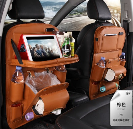 PU Leather Car Storage Bag Multifunction Seat Back Tray Hanging Bag Waterproof Car Organizer Automotive Interior Accessories d6769dc7-b761-4fb8-aa4b-94527a33e45b