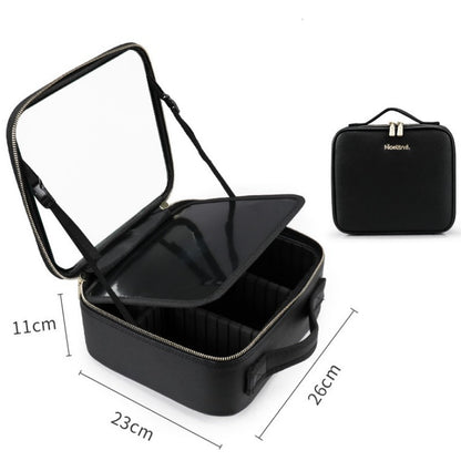 Smart LED Cosmetic Case With Mirror Cosmetic Bag Large Capacity Fashion Portable Storage Bag Travel Makeup Bags - NOMAN STORE LLC