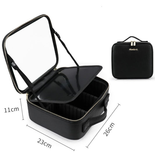 Smart LED Cosmetic Case With Mirror Cosmetic Bag Large Capacity Fashion Portable Storage Bag Travel Makeup Bags - NOMAN STORE LLC