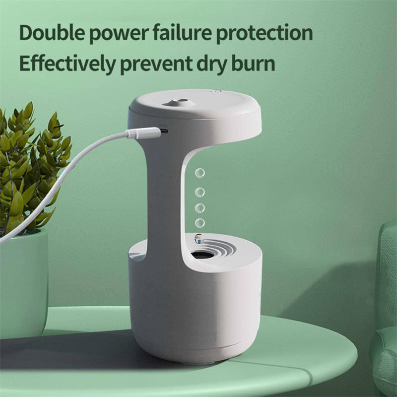 Bedroom Anti-Gravity Humidifier With Clock Water Drop Backflow Aroma Diffuser Large Capacity Office Bedroom Mute Heavy Fog Household Sprayer - NOMAN STORE LLC