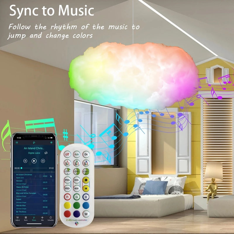 USB Cloud Light APP Control Music Synchronization 3D RGBIC Ambient Light Lightning Simulation Clouds Bedroom Room Light dd8b64e0-7210-484e-9c47-14931096c84d