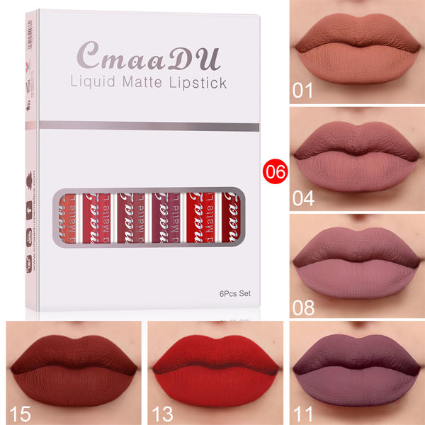 6 Boxes Of Matte Non-stick Cup Waterproof Lipstick Long Lasting Lip Gloss dd9adf29-2f90-4191-a648-fae77fe8c4bf