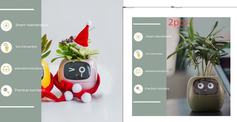 Smart Planter Endless Fun Over 49 Rich Expressions 7 Smart Sensors And AI Chips Make Raising Plants Easy And Fun - NOMAN STORE LLC