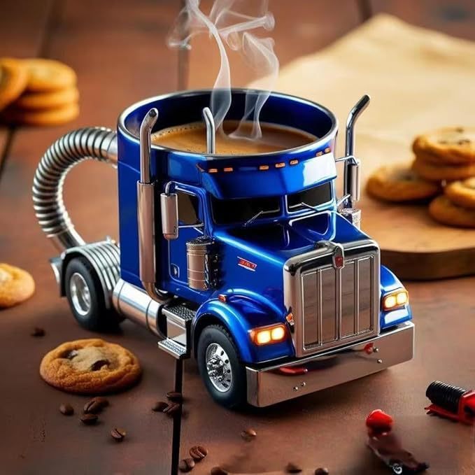 Durable Truck Coffee Mug Semi Truck Handcrafted Coffee Cup Semi-trailer Shaped Semi-Truck Coffee Mugs For Family e2074f94-5b90-4df3-8789-3341bfc6f6ba