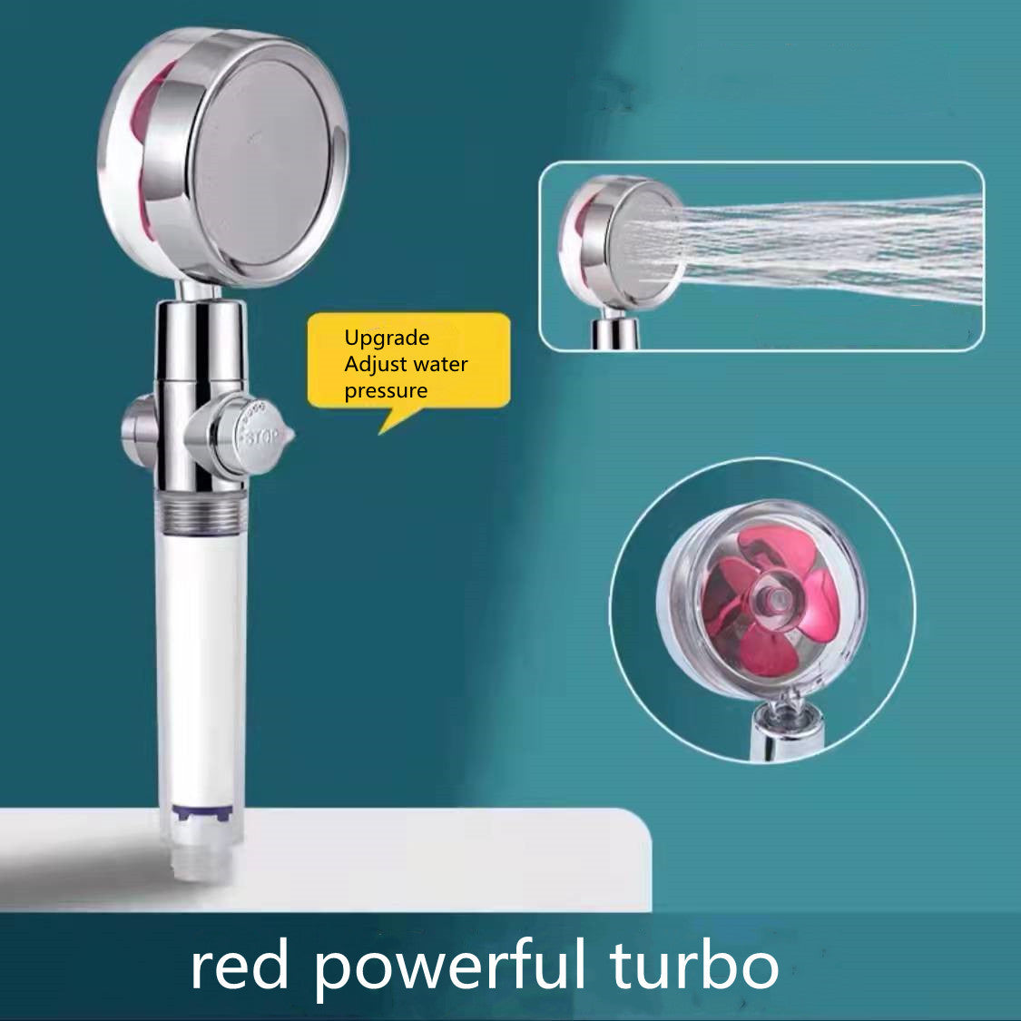 Shower Head Water Saving Flow 360 Degrees Rotating With Small Fan ABS Rain High Pressure Spray Nozzle Bathroom Accessories - NOMAN STORE LLC