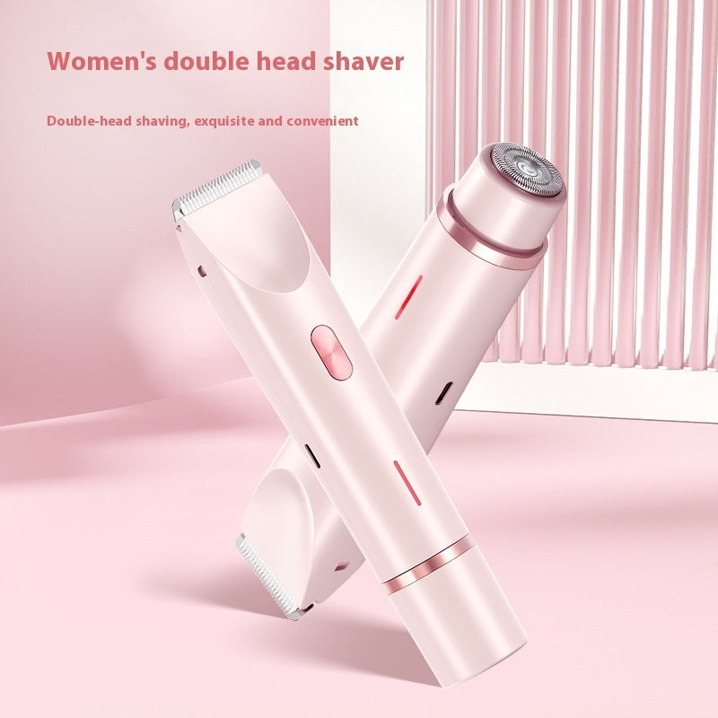 2 In 1 Hair Remover Women's Double Head Shaver Private Pubic Hair Trimmer Electric Razor Wet Dry Electric Body Hair - NOMAN STORE LLC