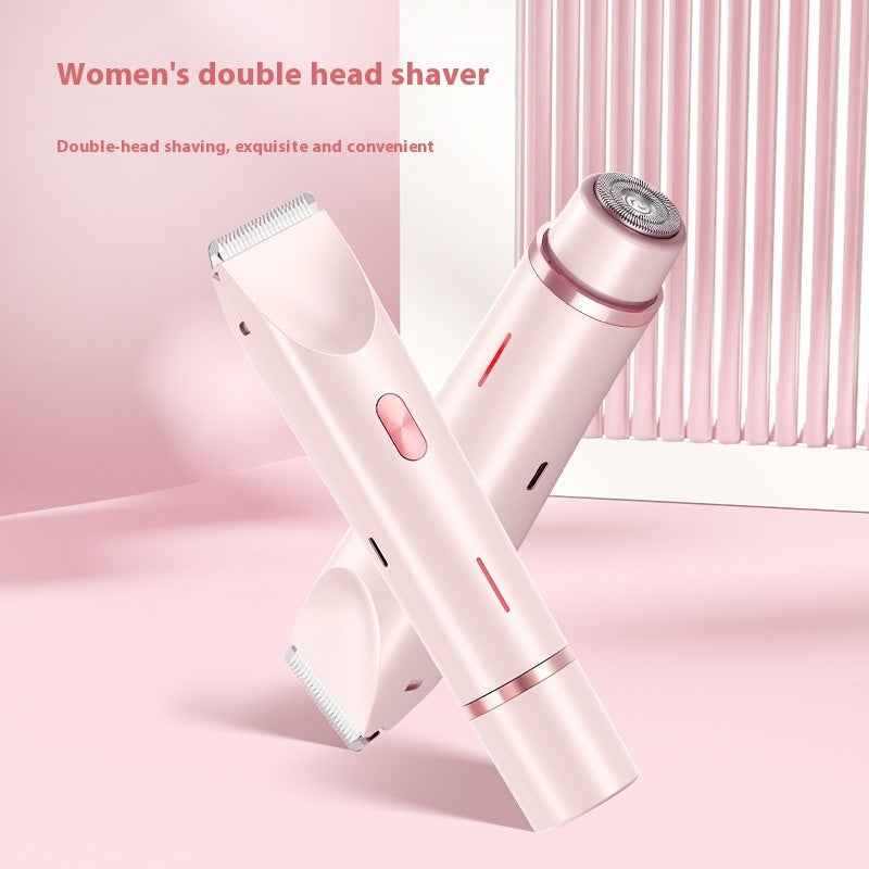 2 In 1 Hair Remover Women's Double Head Shaver Private Pubic Hair Trimmer Electric Razor Wet Dry Electric Body Hair e7ba00de-236f-4d67-8960-ad79f83087c5_trans