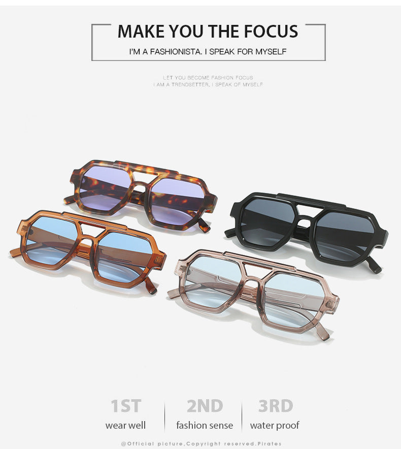 Polygon Double Beam Sunglasses Pilot Sunshade Sunglasses ea1d064c-5db1-4adf-b801-1d9a0b2d5991