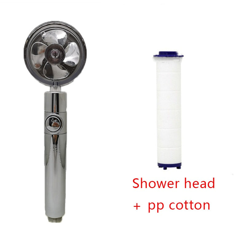 Shower Head Water Saving Flow 360 Degrees Rotating With Small Fan ABS Rain High Pressure Spray Nozzle Bathroom Accessories ea7bf29e-4521-49b7-8a1e-1daa8f7d3c0c