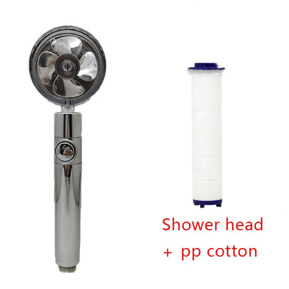 Shower Head Water Saving Flow 360 Degrees Rotating With Small Fan ABS Rain High Pressure Spray Nozzle Bathroom Accessories ea7bf29e-4521-49b7-8a1e-1daa8f7d3c0c