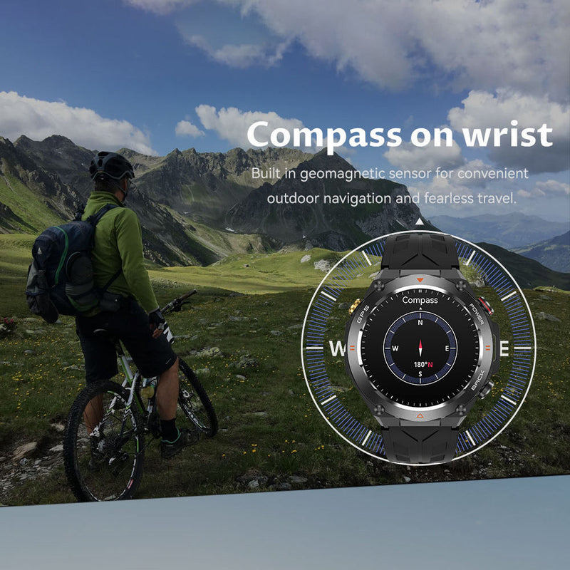 SENBONO GPS Smart Watch Men 1.45'' HD Screen Built-In GPS Altimeter Barometer Compass AI Voice Compatible With Android & IPhone eb0659b0-8fca-4cb4-a77c-001e652e3e3d