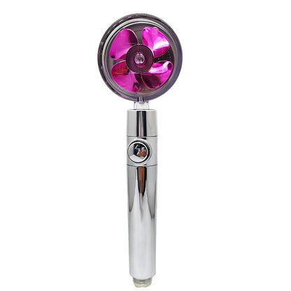 Shower Head Water Saving Flow 360 Degrees Rotating With Small Fan ABS Rain High Pressure Spray Nozzle Bathroom Accessories - NOMAN STORE LLC