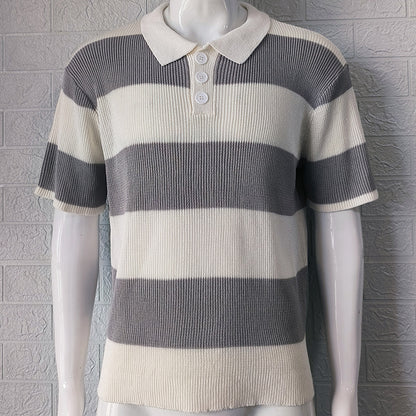 Mens Clothing Summer Fashion Lapel Sweater Short Sleeve Men Clothing Men Wears - NOMAN STORE LLC